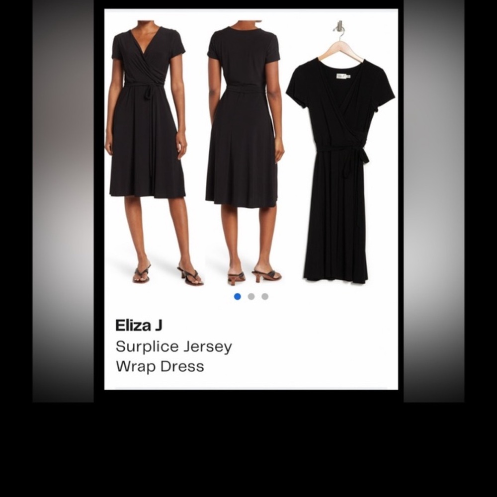 NWT Eliza J Black Faux Wrap Dress xl